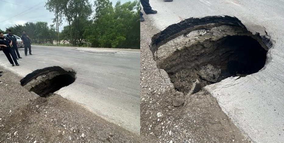 30-foot deep sinkhole opens up in Dallas County