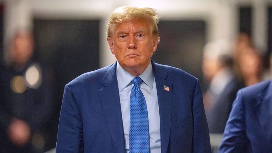 Former U.S. President Donald Trump attends his trial on alleged covering up of hush money payments, at Manhattan Criminal Court on May 9, 2024, in New York City. (Photo by Steven Hirsch-Pool/Getty Images)