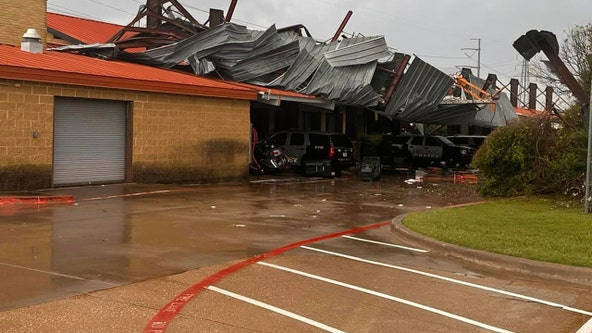 Irving police station damaged in Saturday storms