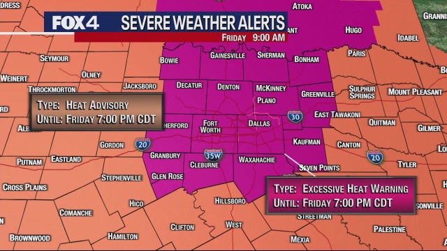 Dallas Weather: Parts of North Texas under an Excessive Heat Warning