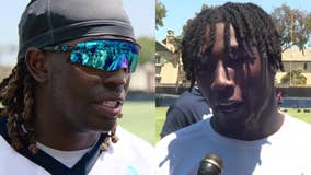 Former Texas-OU rivals go head-to-head at Cowboys training camp