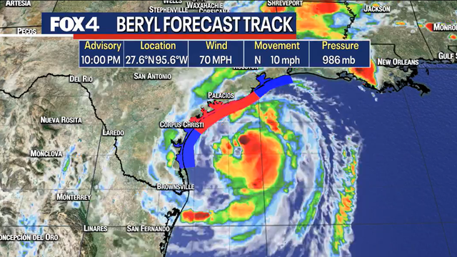 Tropical Storm Beryl Updates: Latest projected path, timing and impact on North Texas