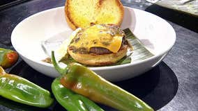 Hatch chile burger recipe from Mi Dia from Scratch