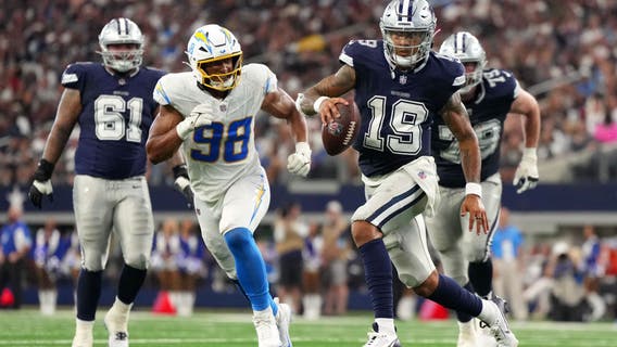 Long TDs lift Chargers to 26-19 win as Cowboys' Lance throws 5 interceptions