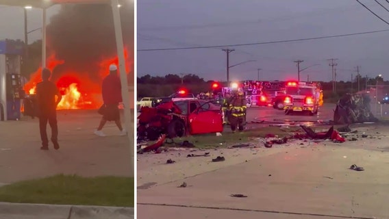 Fiery Grand Prairie street racing crash kills 4 family members, child in critical condition