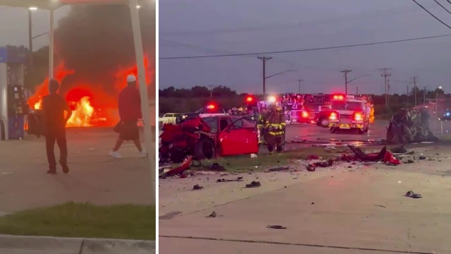 Fiery Grand Prairie street racing crash kills 4 family members, child in critical condition