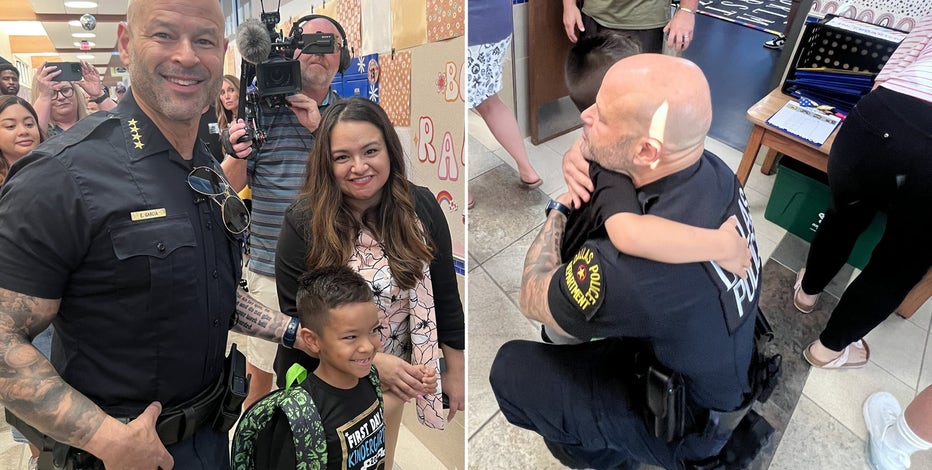 Dallas police chief brings fallen officer’s son to kindergarten on first day