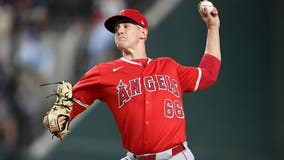 Italian rookie Sam Aldegheri gets 1st major league victory, helping the Angels beat the Rangers 5-1