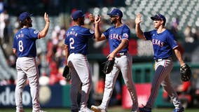 Nathan Eovaldi and Dustin Harris power Rangers to 8-0, season-ending sweep of Angels