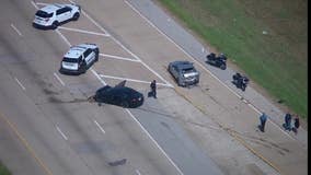 Funeral procession motorcycle escort hit by car in Dallas multi-vehicle crash
