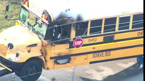 No students hurt after DeSoto ISD school bus catches fire