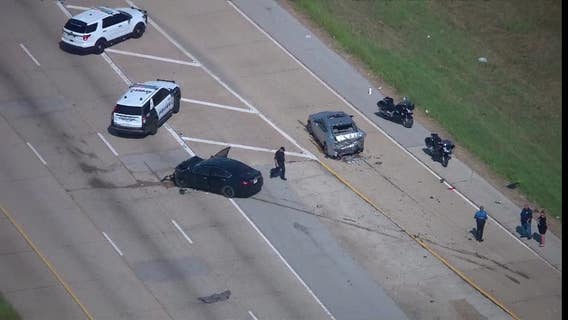 Funeral procession motorcycle escort hit by car in Dallas multi-vehicle crash