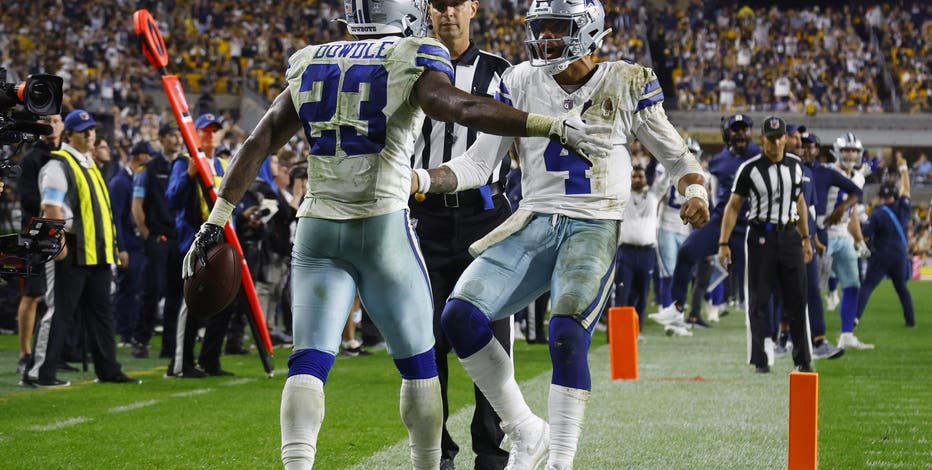 Prescott throws TD pass to Tolbert with 20 seconds left to lift Cowboys past Steelers, 20-17