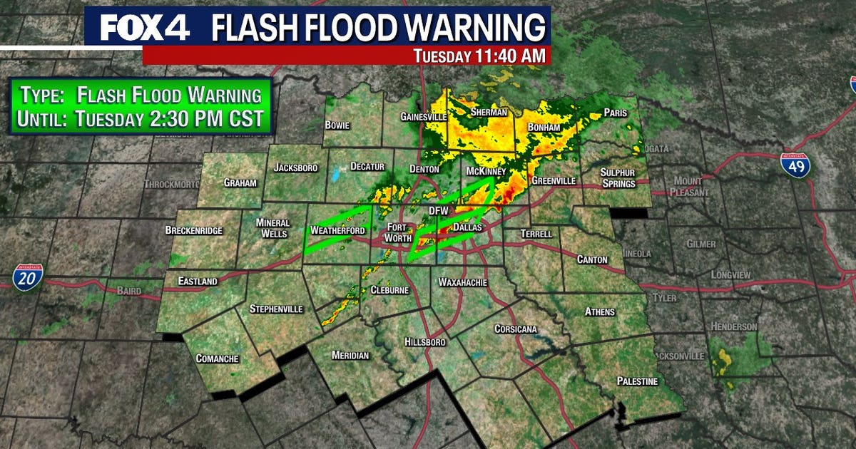 Dallas weather: Flash Flood Warning issues for parts of North Texas on ...