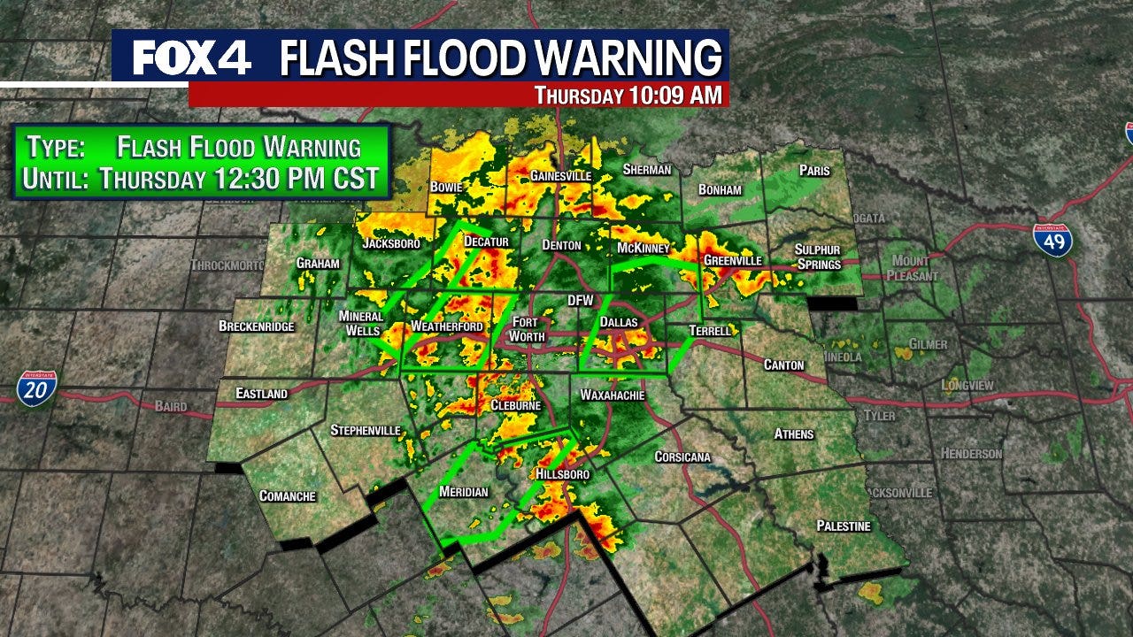 Severe Thunderstorm Warnings and Flash Flood Updates Across Dallas