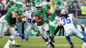 Saquon Barkley tops 2,000 yards rushing as Eagles beat Cowboys 41-7 to clinch NFC East