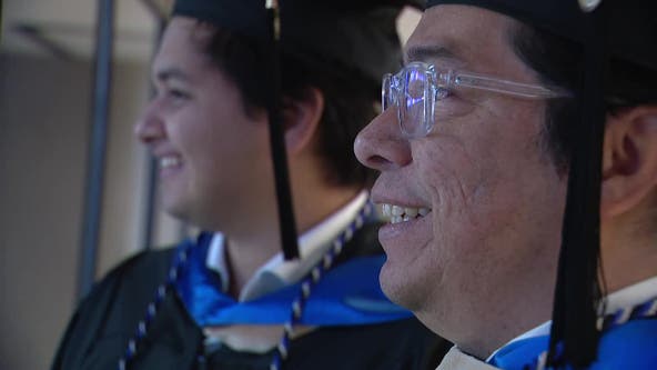 Father-son duo graduates from UT Arlington with master's degrees