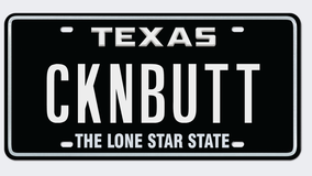 Rejected personalized license plates (Texas' Version): 'CKNBUTT,' 'ON1YFNS,' 'H4WKTUA'