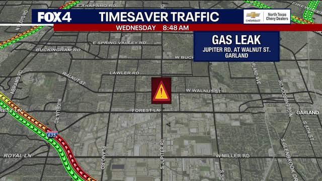 Gas leak causes road closure in Garland