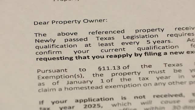 Texas homeowners must now verify homestead exemptions every 5 years — or risk losing it