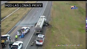 All lanes of WB I-20 in Terrell at Spur 557 exit closed