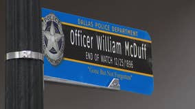 Street sign toppers unveiled to honor first Black Dallas police officer killed in line of duty