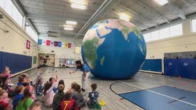 Giant inflatable Earth gives Richardson students a new perspective on geography