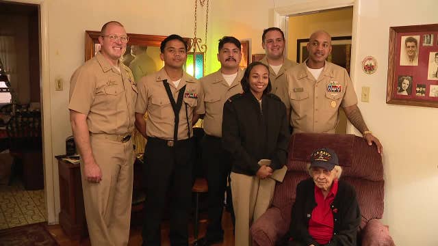 101-year-old WWII veteran surprised by crew of USS Fort Worth
