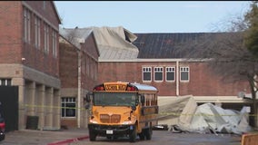 Plano West Senior High damaged by strong winds