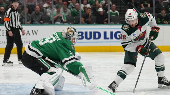 Jake Oettinger stops 32 shots, Stars score twice in a minute to beat Wild 3-0