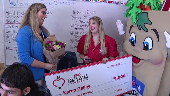 Fort Worth ISD teacher surprised with HEB award for excellence in education