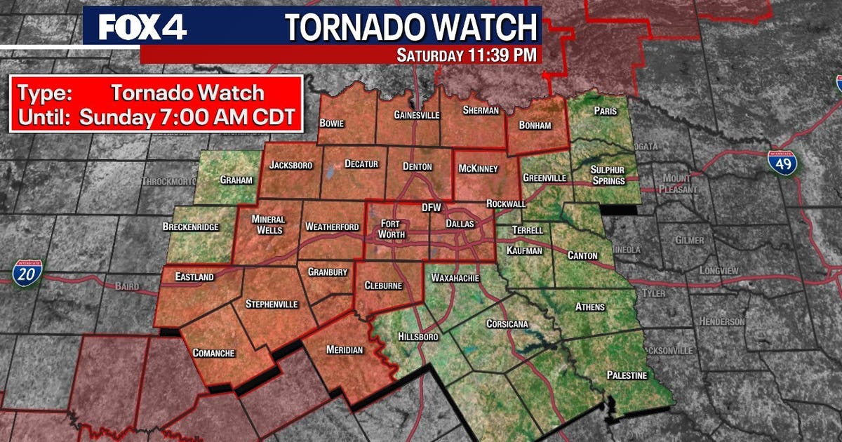 Dallas weather: North Texas under Tornado Watch overnight | FOX 4 ...