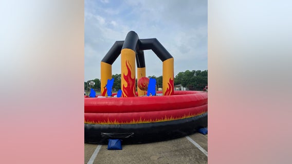 Mesquite elementary school bounce house lifted by wind, students injured