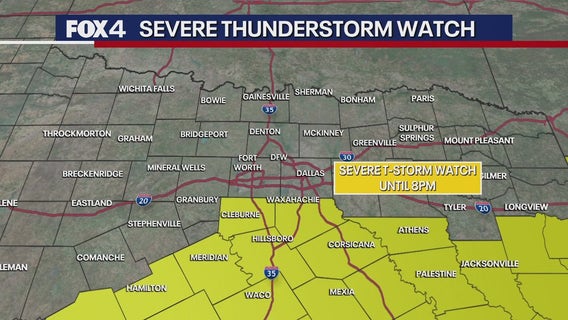 Dallas weather: Severe Thunderstorm Watch in place for parts of North Texas
