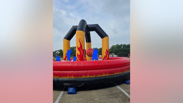 Mesquite elementary school bounce house lifted by wind, students injured