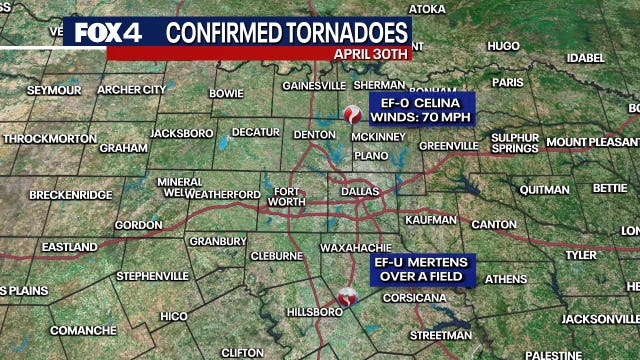 2 tornadoes confirmed in North Texas on Wednesday