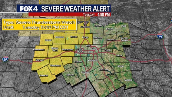 Dallas weather: Severe Thunderstorm Warnings in effect for Tuesday night