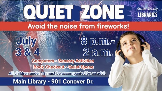 Grand Prairie offers first city-sponsored "Quiet Zone" for 4th of July