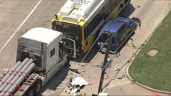 1 dead, 6 injured in Dallas crash after truck driver loses consciousness, DFR says