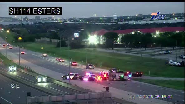 Deadly crash shuts down SH 114 in Irving Monday morning