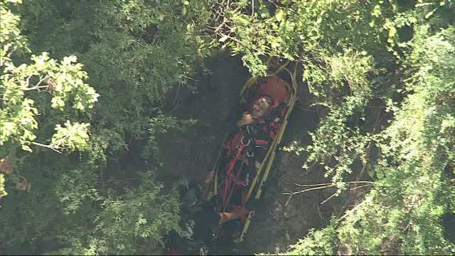 Man rescued in Dallas after tractor rolls in steep ravine