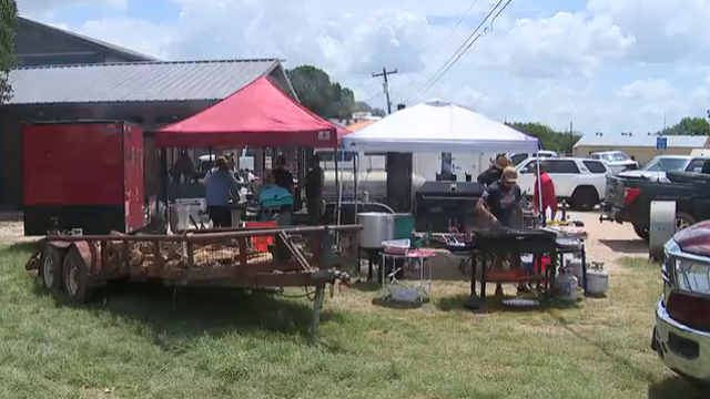 Chef oversees charitable grillers at Comfort VFD as flood recovery continues