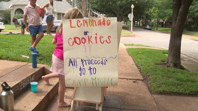Fort Worth children hold lemonade stand to aid flood-devastated Camp Mystic