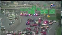 1 dead in 5-vehicle crash, Westbound I-30 at Sycamore in Fort Worth closed