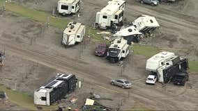 1 injured after severe weather overturns several RVs in Grayson County