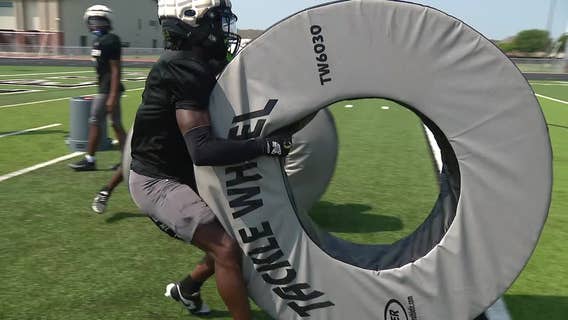 Donated tackle wheels help Mansfield ISD football players practice safely