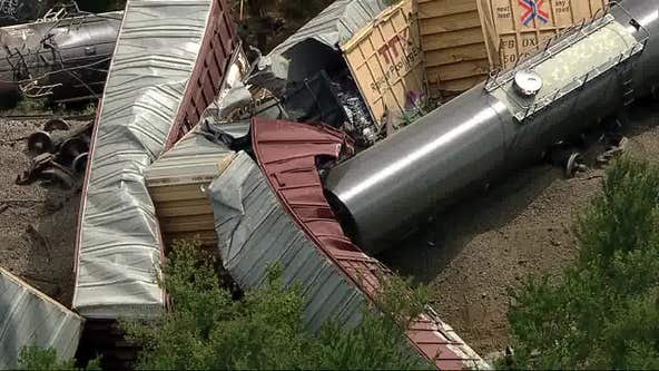 North Texas train derailment: Propane from damaged car to be burned off