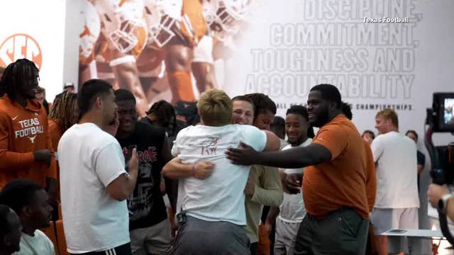 Glen Powell surprises UT Football player with full-ride scholarship