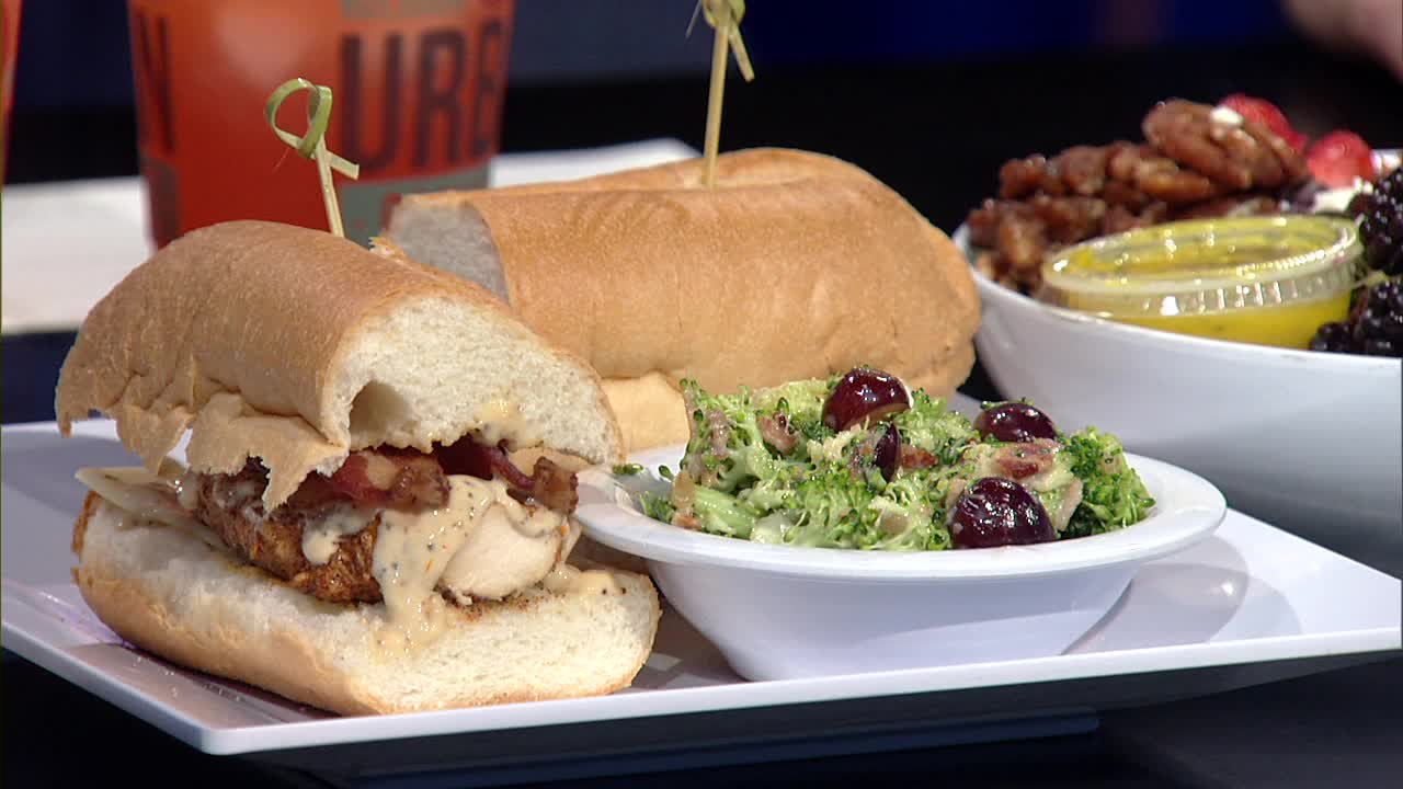 White BBQ sandwich and berry good salad recipe from Urban Cookhouse