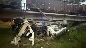 Train hits 18-wheeler in Mansfield
